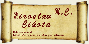 Miroslav Cikota vizit kartica